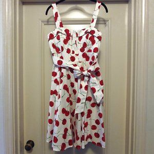 Pinup Style Cherry Dress Full Circle Skirt NWOT